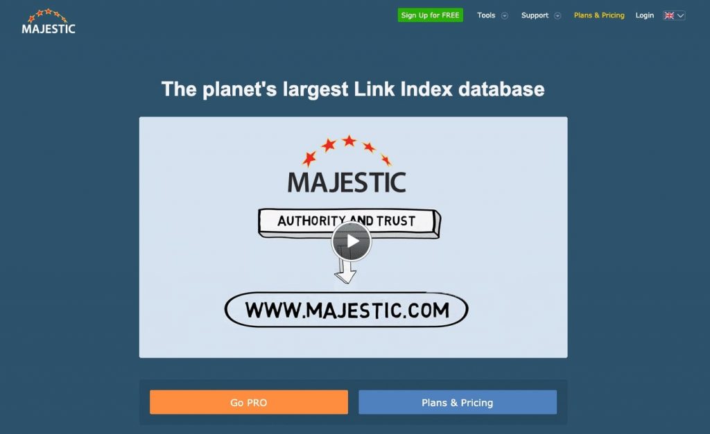 Majestic là một cơ sở dữ liệu chứa nhiều thông tin, tuy nhiên, nó có giao diện kém trực quan hơn